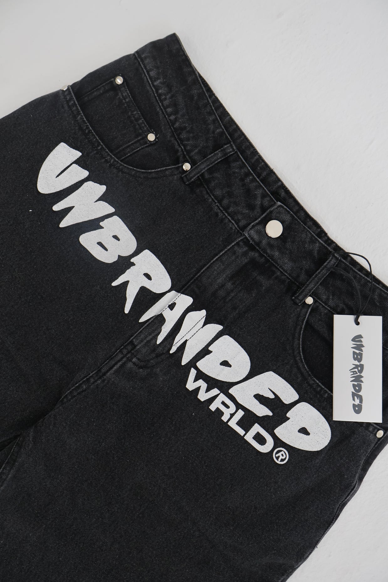 'FADED BLACK' FLARE-LEG JEANS