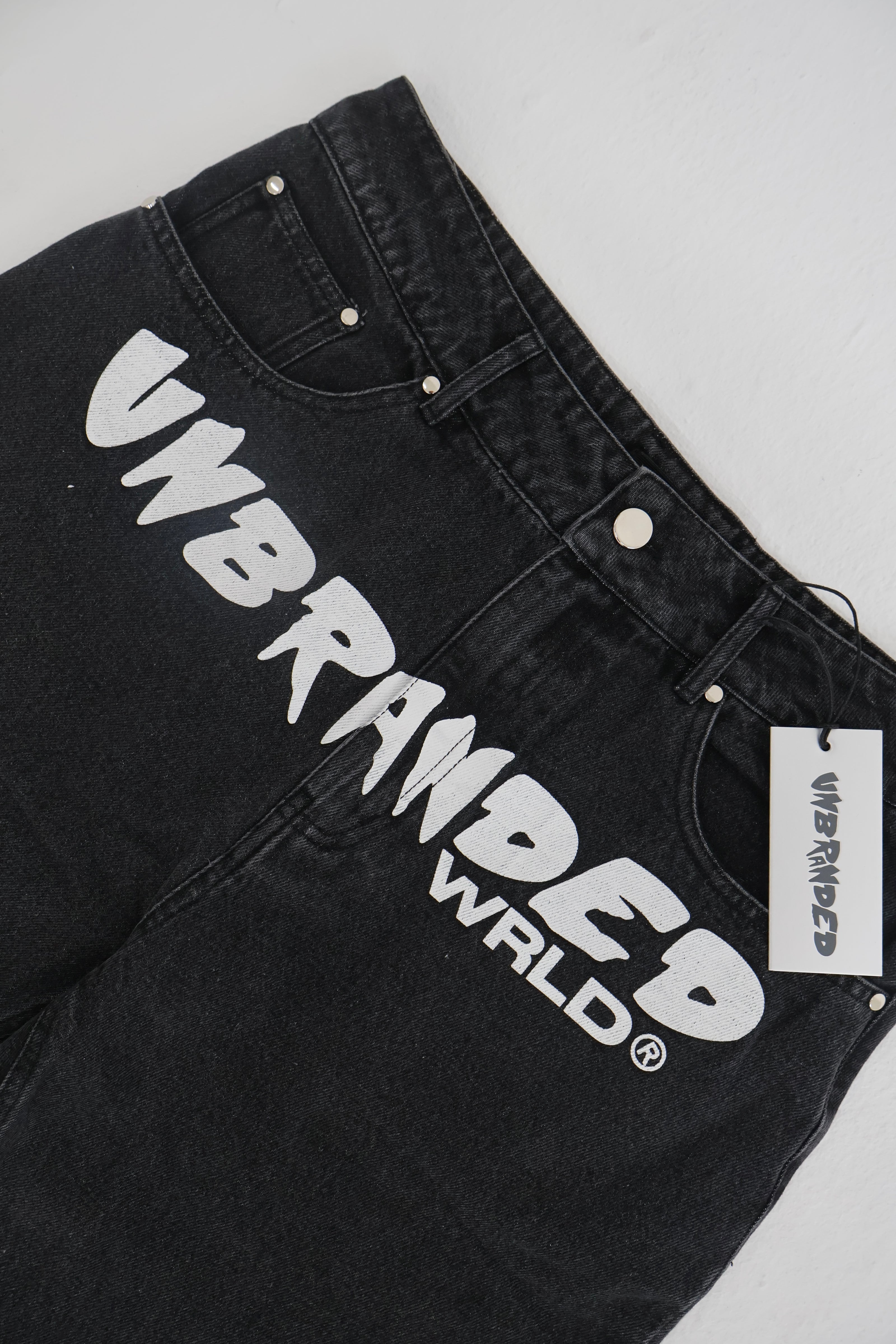 'FADED BLACK' FLARE-LEG JEANS