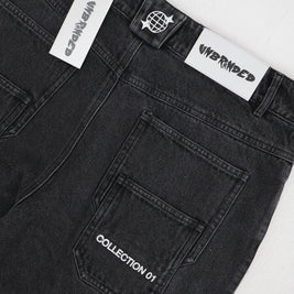 'FADED BLACK' FLARE-LEG JEANS