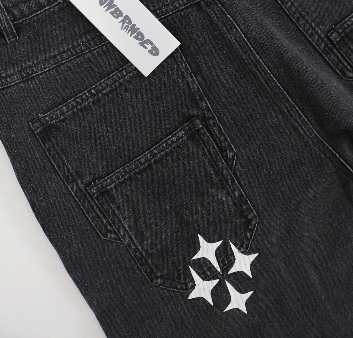 'FADED BLACK' FLARE-LEG JEANS