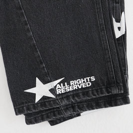 'FADED BLACK' FLARE-LEG JEANS