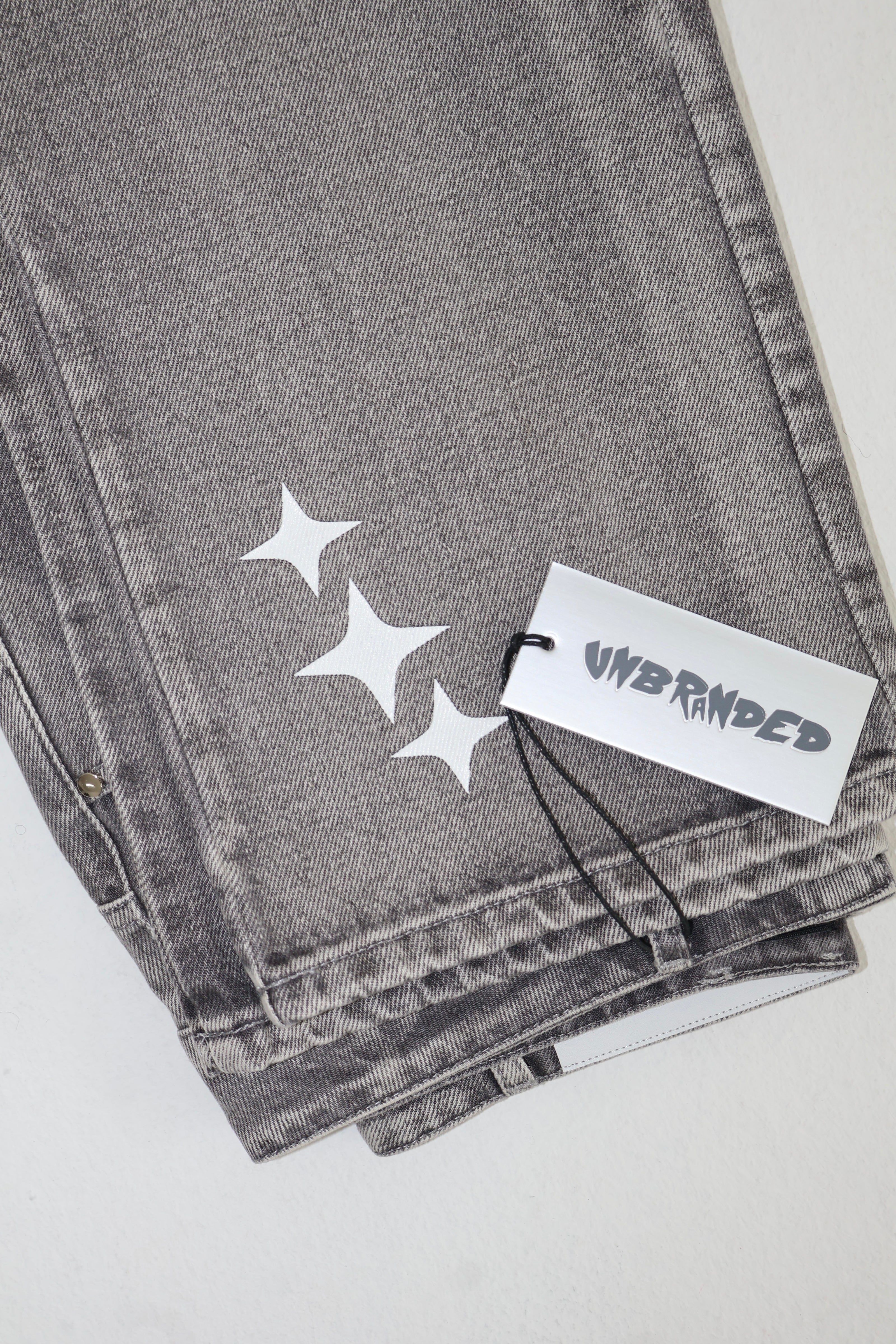 'CANVAS GREY' FLARE-LEG JEANS