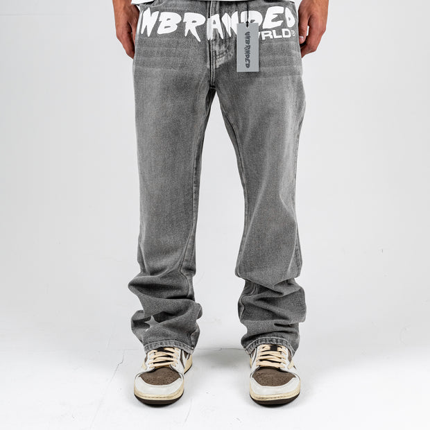 'CANVAS GREY' FLARE-LEG JEANS