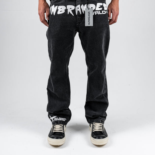 'FADED BLACK' FLARE-LEG JEANS