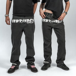 'FADED BLACK' FLARE-LEG JEANS